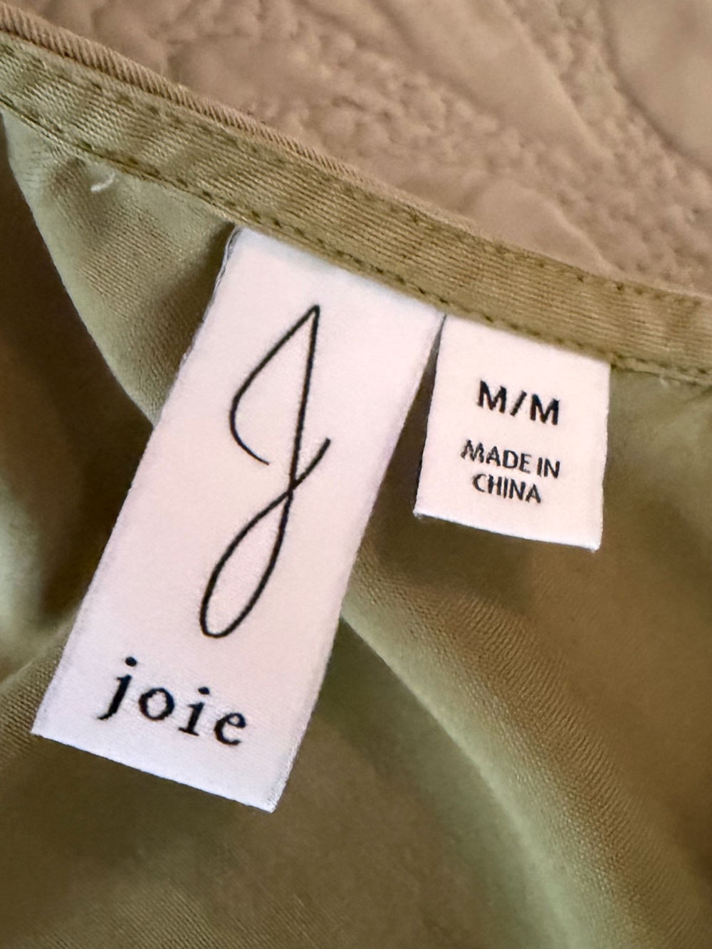 Joie Olive Green Embroidered Boho Blouse Romantic Prairie Western Cottagecore, M - Picture 10 of 11